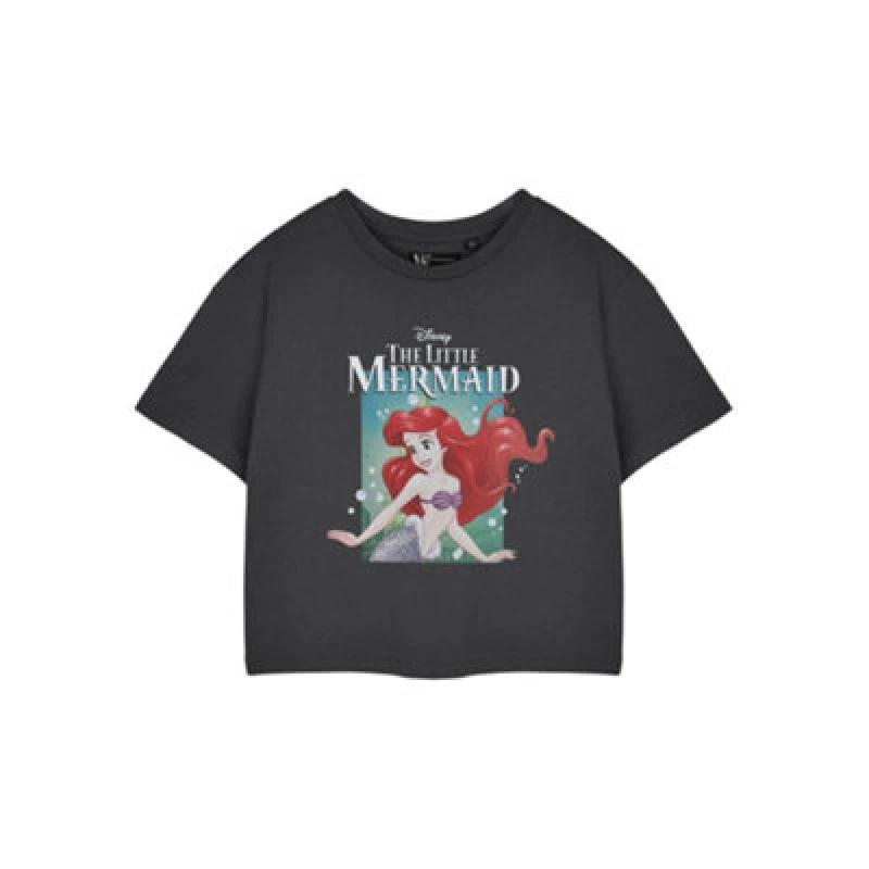 Image of Disney Cropped Short Sleeved T-Shirt Grey