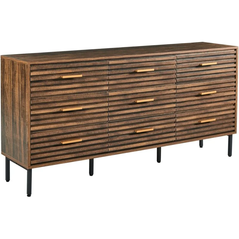 Image of Beliani 9 Drawer Chest Keith Dark Brown