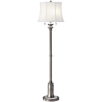 Image of Stateroom - 2 Light Floor Lamp Antique Nickel, E27 - Elstead