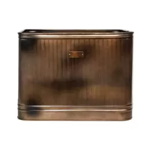 image of Ivyline Outdoor Hampton Rectangular Metal Planter 38cm - Copper