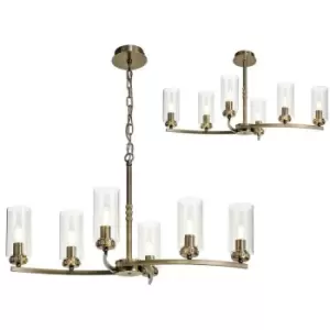 image of Ceiling Pendant, Semi Ceiling, 6 x E14, Antique Brass - Luminosa Lighting