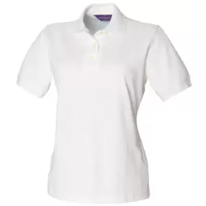 image of Henbury Womens/Ladies Classic Polo Shirt (S) (White)