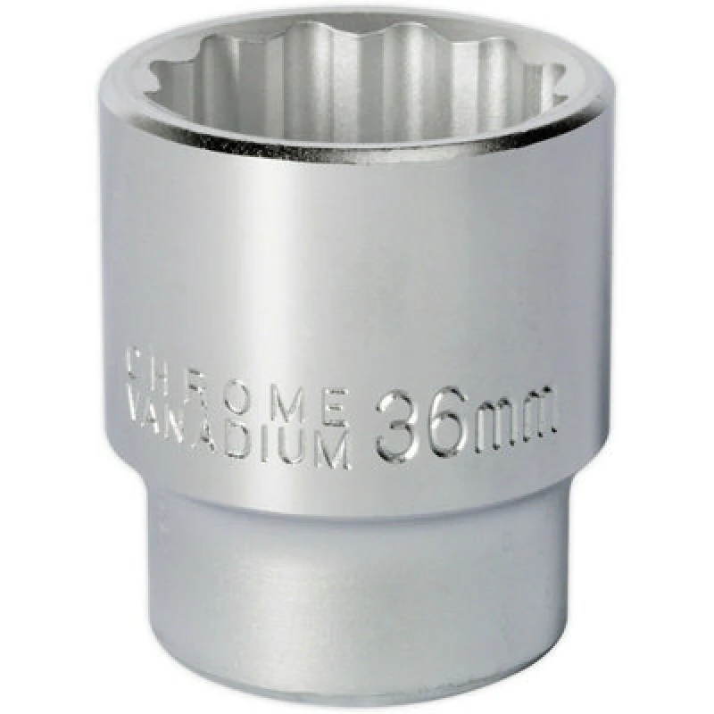 Image of Loops 36mm Forged Steel Drive Socket - 3/4" Square Drive - Chrome Vanadium Socket Metallics