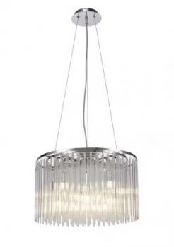 Image of Ceiling Pendant Round 10 Light Polished Chrome, Clear Glass