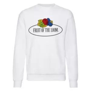 Image of Fruit of the Loom Mens Vintage Big Logo Set-in Sweatshirt (XXL) (White)
