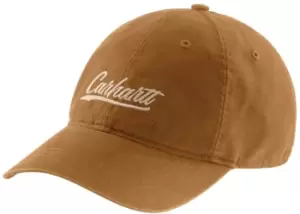 image of Carhartt Canvas Script Graphic Ladies Cap, brown for Women, brown, Size One Size for Women