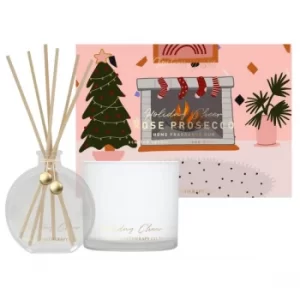 image of Holiday Cheer 50ml Diffuser & 100g Candle Set Rose Prosecco