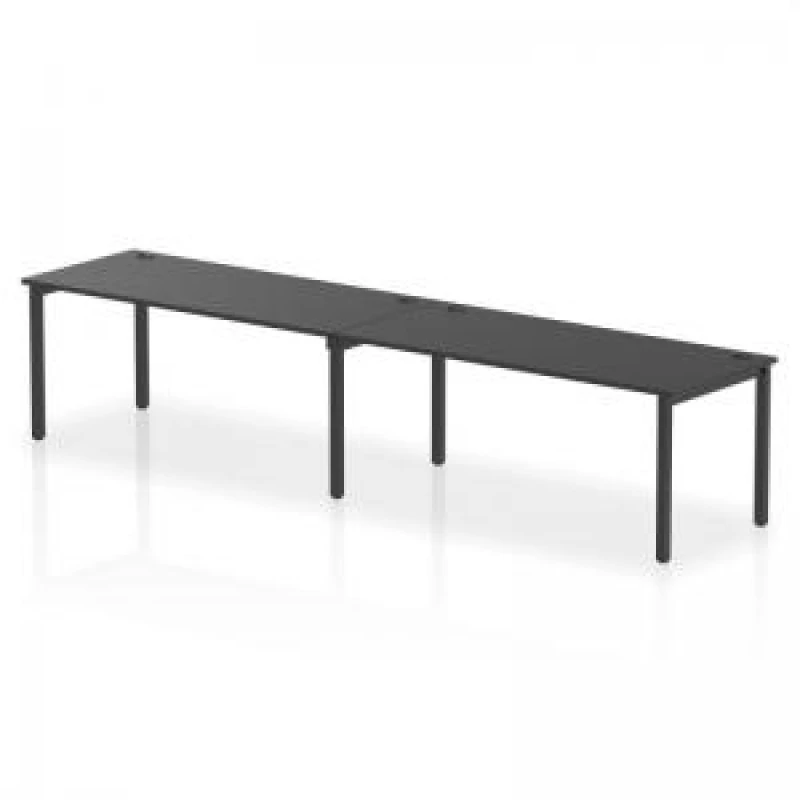 Image of Impulse Impulse Bench Single Row 2 Person 1800 Black Frame Office Bench Desk Black IMBS218BLKB