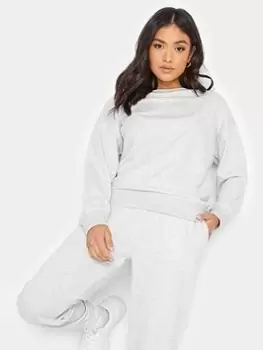 Image of PixieGirl Petite Crew Neck Sweatshirt - Grey, Size 10, Women