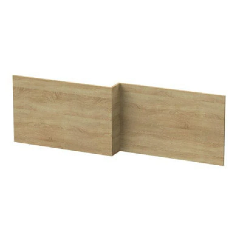 Image of Nuie Fusion L-Shape Shower Bath Front Panel 1700mm-Gloss Grey