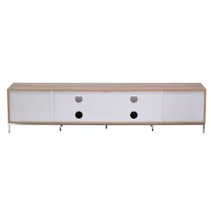 image of Alphason CHAPLIN CABINET 2000 WH Chaplin Range Stand for TVs Up to 90" in White Light