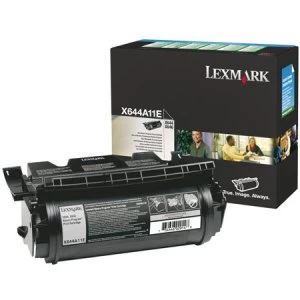 image of Lexmark X644A11E Black Laser Toner Ink Cartridge