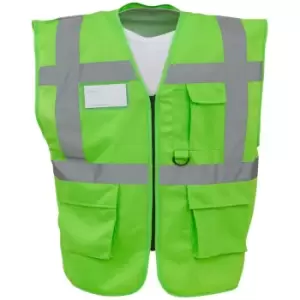 Yoko Hi-Vis Premium Executive/Manager Waistcoat / Jacket (M) (Lime) - Lime