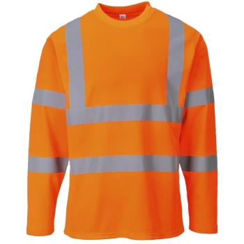Image of S278ORRS - sz S Hi-Vis Long Sleeved T-Shirt - S278 Orange - Portwest