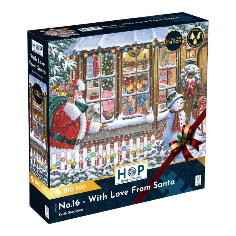 Image of The House Of Puzzles No. 16 - With Love From Santa BIG 500 Piece Jigsaw Puzzle Multicolor Unisex 500 Piece