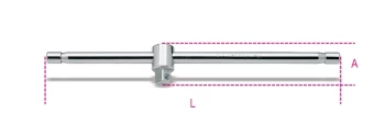 Image of Beta Tools 920/42 1/2" Sq Dr Sliding T-Handle L: 305mm A: 42mm 009200854