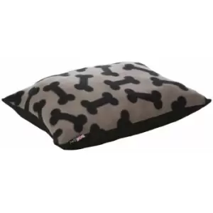 image of Boneo Dog Bed Cushion Soft Washable Fleece Fur Warm Pet Pillow Basket Insert - Grey - Small