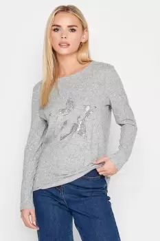 image of Petite Sequin Star Jumper