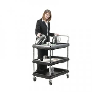 Image of Slingsby 3 Tier Black W984xD689xH1041mm Deep Ledge Trolley 375056