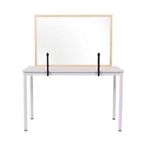 Image of Bi-Office Maya Protector Desktop Board with Clamps and Black Wooden Optic Frame Acrylic 1200 x 900 mm
