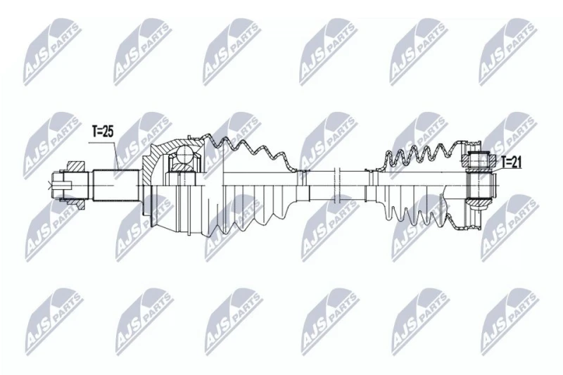 Image of NTY NPW-FT-091 Drive shaft Manual Transmission, Front Axle Left Drive Shaft (13)