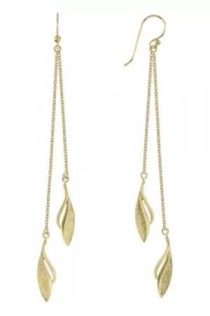 image of Sara Miller Kew 18Ct GP Leaf Drop Earrings SAJ1038