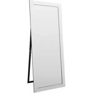 Image of Vintage Floor Standing White Chic Mirror Rounded And Bevelled Design Floor Mirrors For Bedroom Hallways And Living Room w80 x d3 x h200cm - Premier