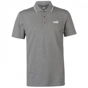 Puma No 1 Logo Pique Polo Shirt Mens - Grey/White