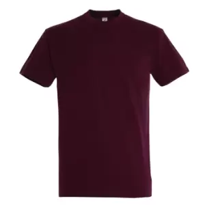 image of SOLS Mens Imperial Heavyweight Short Sleeve T-Shirt (XL) (Burgundy)