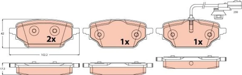 Image of Brake pad set TRW GDB2592