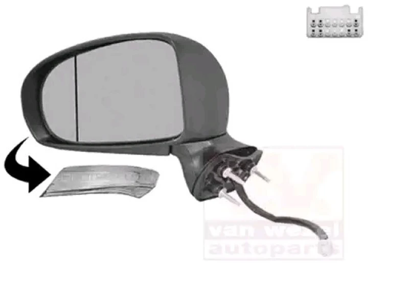Image of VAN WEZEL 5420807 Wing mirror * HAGUS * Left, Heatable, primed Outside Mirror (50)