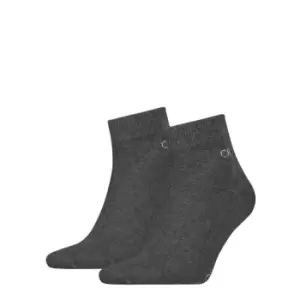 Image of Calvin Klein quarter Socks 2 Pack Mens - Grey