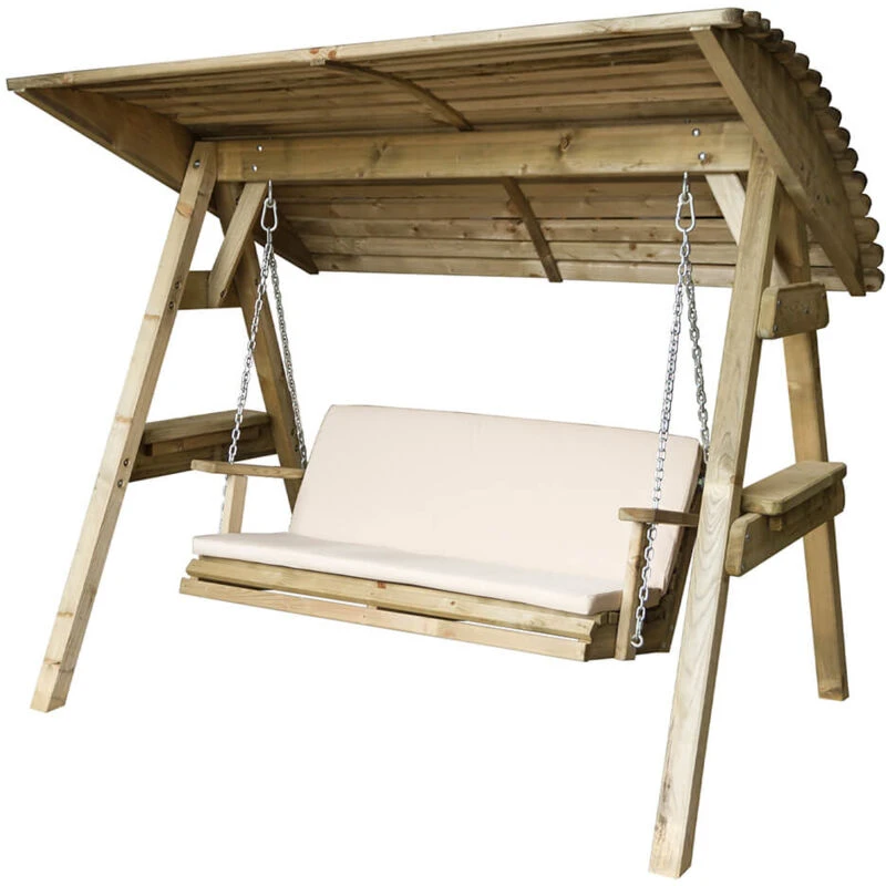 Image of Zest 3 Seater Seat Pad With Back - Stone, Cream 15257