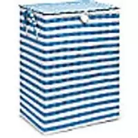 image of ARPAN Laundry Basket PP-9348LM Polypropylene Blue, White 23.9cm x 4.9 cm