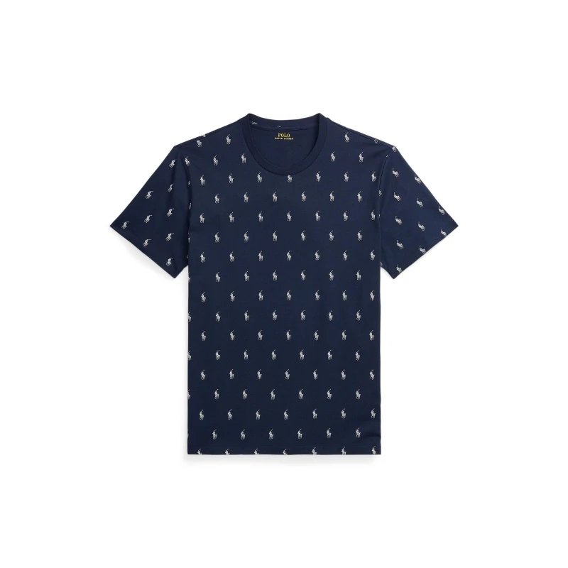 Image of Polo Ralph Lauren Mens All Over Pony Cotton Short Sleeve T-Shirt Navy AOPP male XL