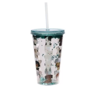 Image of Dog Squad Plastic 500ml Double Walled Reusable Cup with Straw and Lid