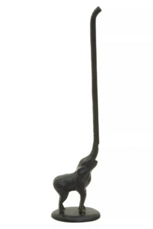 Image of Orsina Fauna Black Elephant Toilet Roll Holder Tail