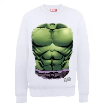 Image of Marvel Avengers Assemble Hulk Chest Sweatshirt - White - XXL