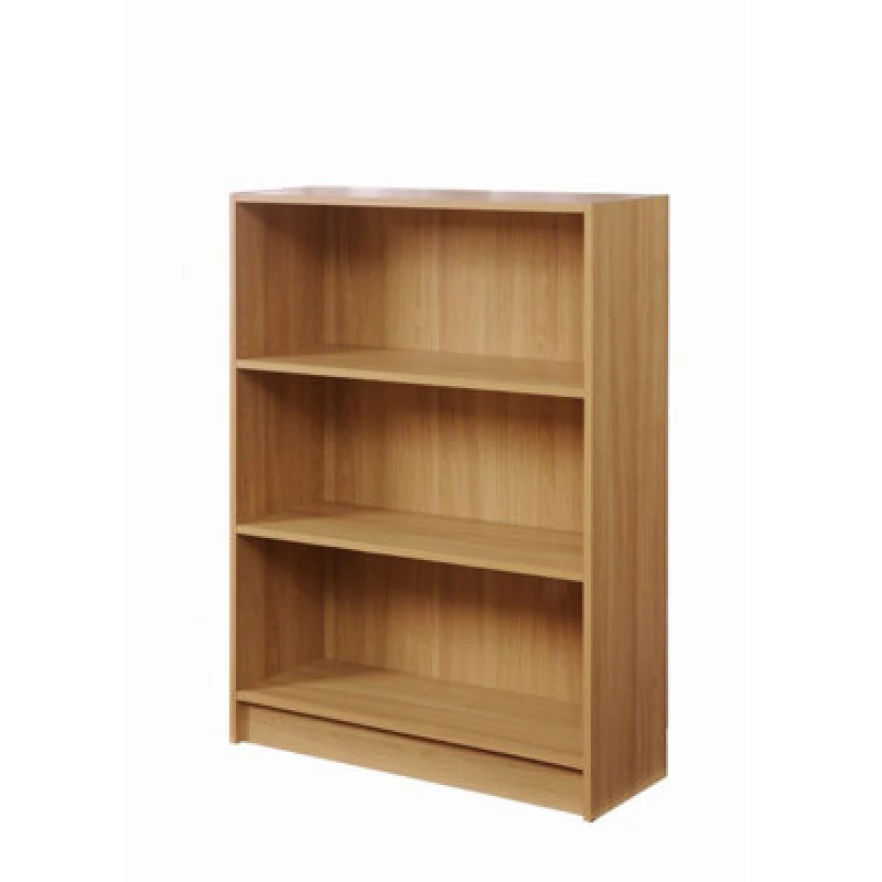 Image of Timber Art Design 3 Tier Bookcase Wide Display Shelving Storage Unit Wood Furniture Oak