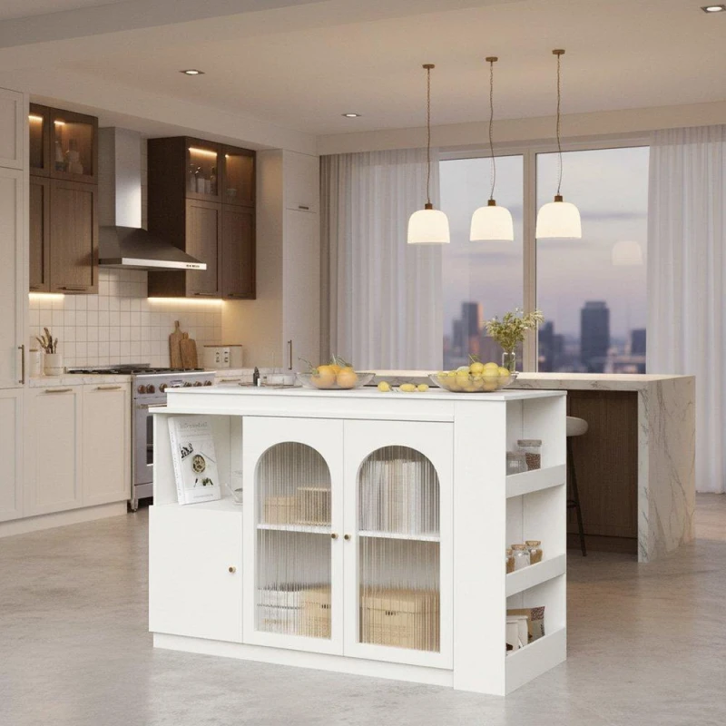 Image of Urban Meuble Modern White Sideboard with Ample Storage Unisex One Size