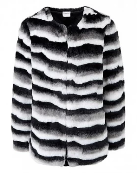 image of Junarose Faux Fur Stripe Jacket