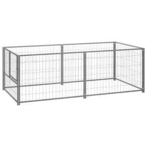 Image of VidaXL Dog Kennel Silver 200x100x70cm Steel