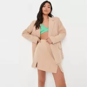 Image of Missguided Tailored Double Breasted Blazer - Neutral