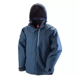 Image of Result Mens Waterproof Denim Textured Rugged Jacket (3XL) (Navy)