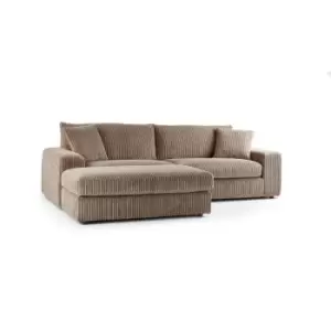 image of Luciana Luxury Jumbo Cord Corner Sofa Coffee