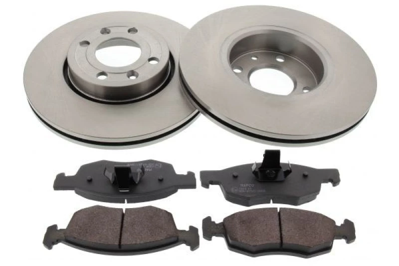 Image of MAPCO 47460 Brake disc and pads set Front Axle, Brake Disc Type: Vented, excl. wear warning contact, with anti-squeak plate Brake Set,disc brakes (34