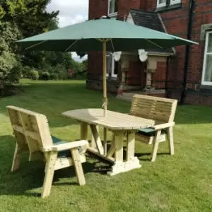 Image of Hawthorn Outdoor Dining Set with 2 Benches, Wood