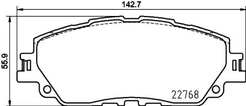 Image of HELLA Brake pad set HELLA 8DB 355 036-511