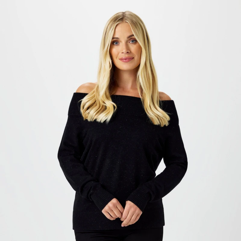 Image of Biba Biba Knitted Bardot Jumper - Black 10