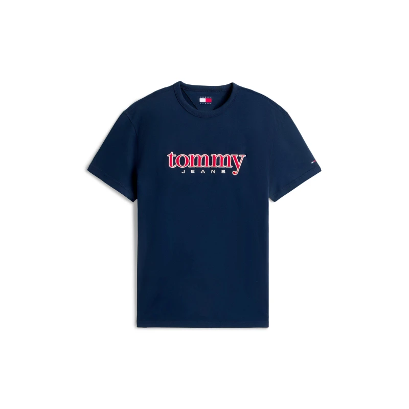 Image of Tommy Jeans Mens Applq Short Sleeve T-Shirt Dark Night Navy male S